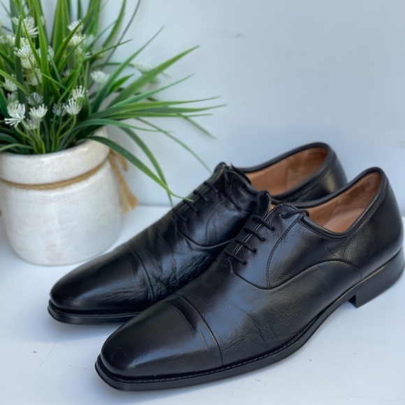 - Magnanni🔴black leather Oxfords men’s Size 10.5 D - Picture 9 of 12